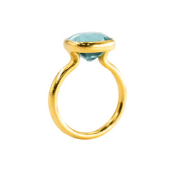 MARIE-HÉLÈNE DE TAILLAC Solitaire Ring in yellow gold and Tourmaline