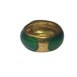 VAN CLEEF & ARPELS 18K Gold and Enamel Ring (SIZE 48)