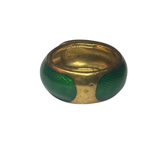 VAN CLEEF & ARPELS 18K Gold and Enamel Ring (SIZE 48)
