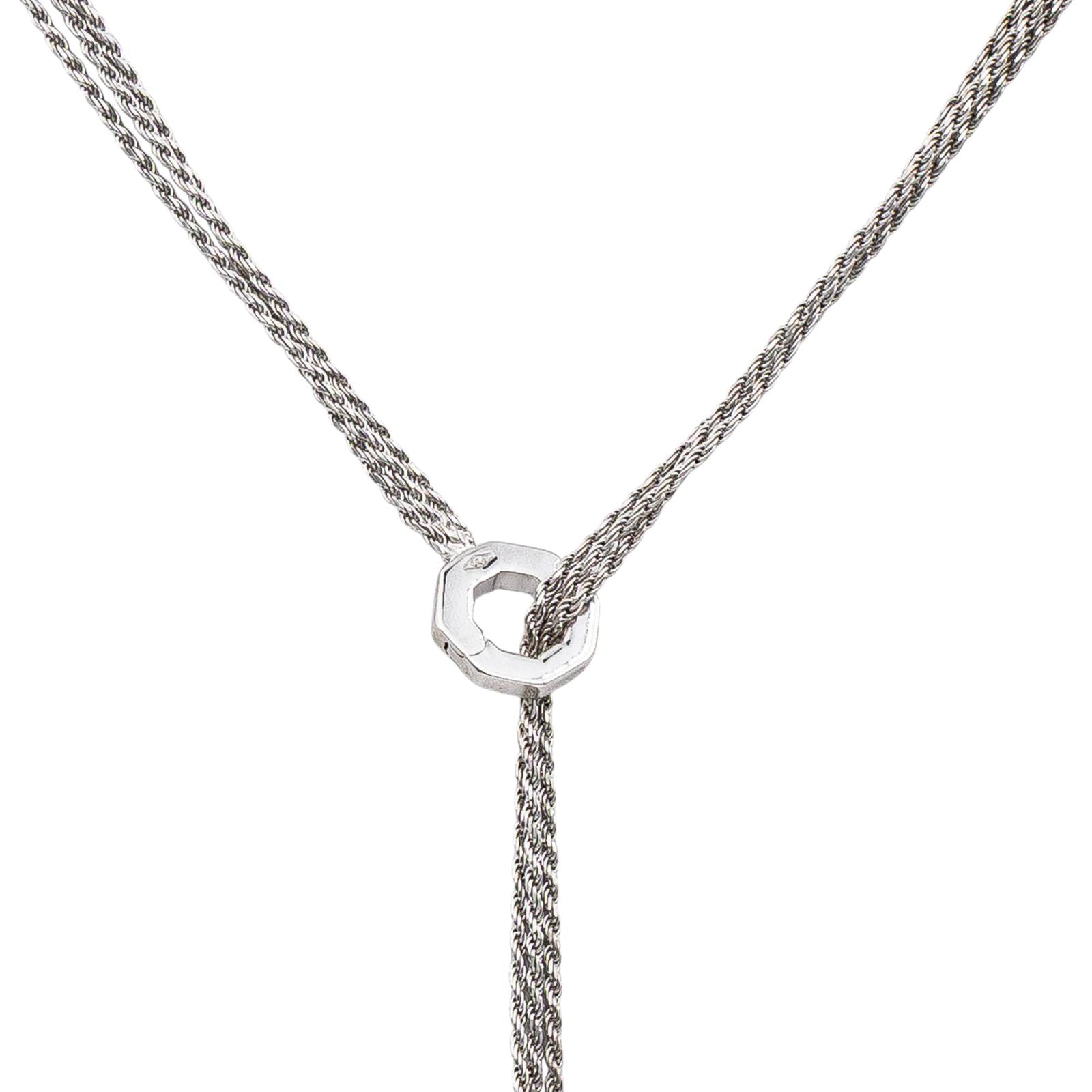 Collier Négligé Or blanc Perles