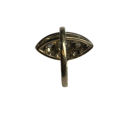 18K Gold Marquise Ring with Diamonds (Size 47)