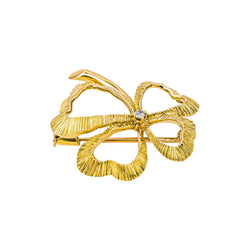 Yellow Gold Diamond Clover Brooch