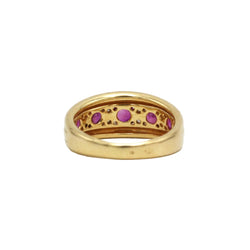 Band Ring in Yellow Gold, Rubies, and Diamonds