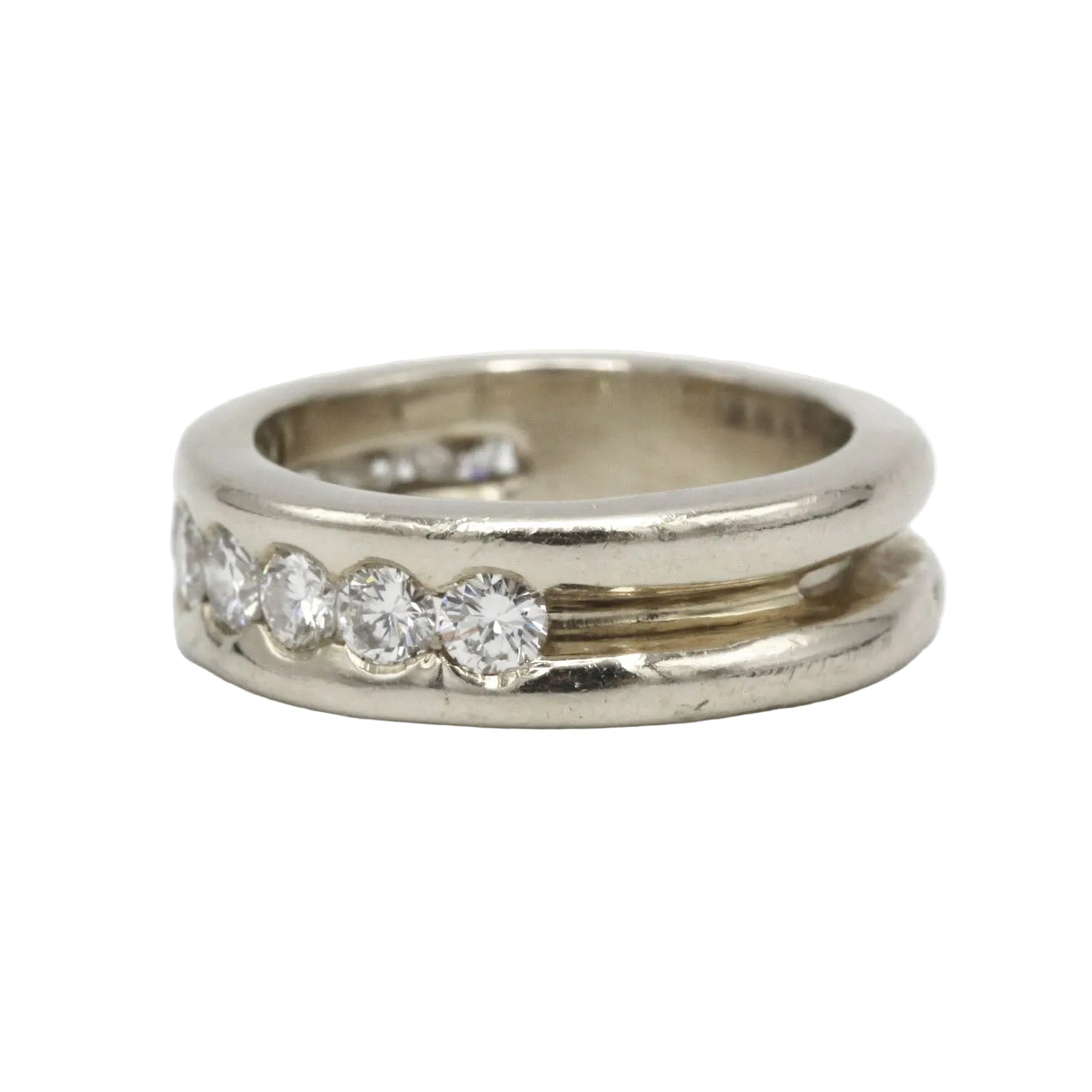 White Gold and Diamond Band Ring