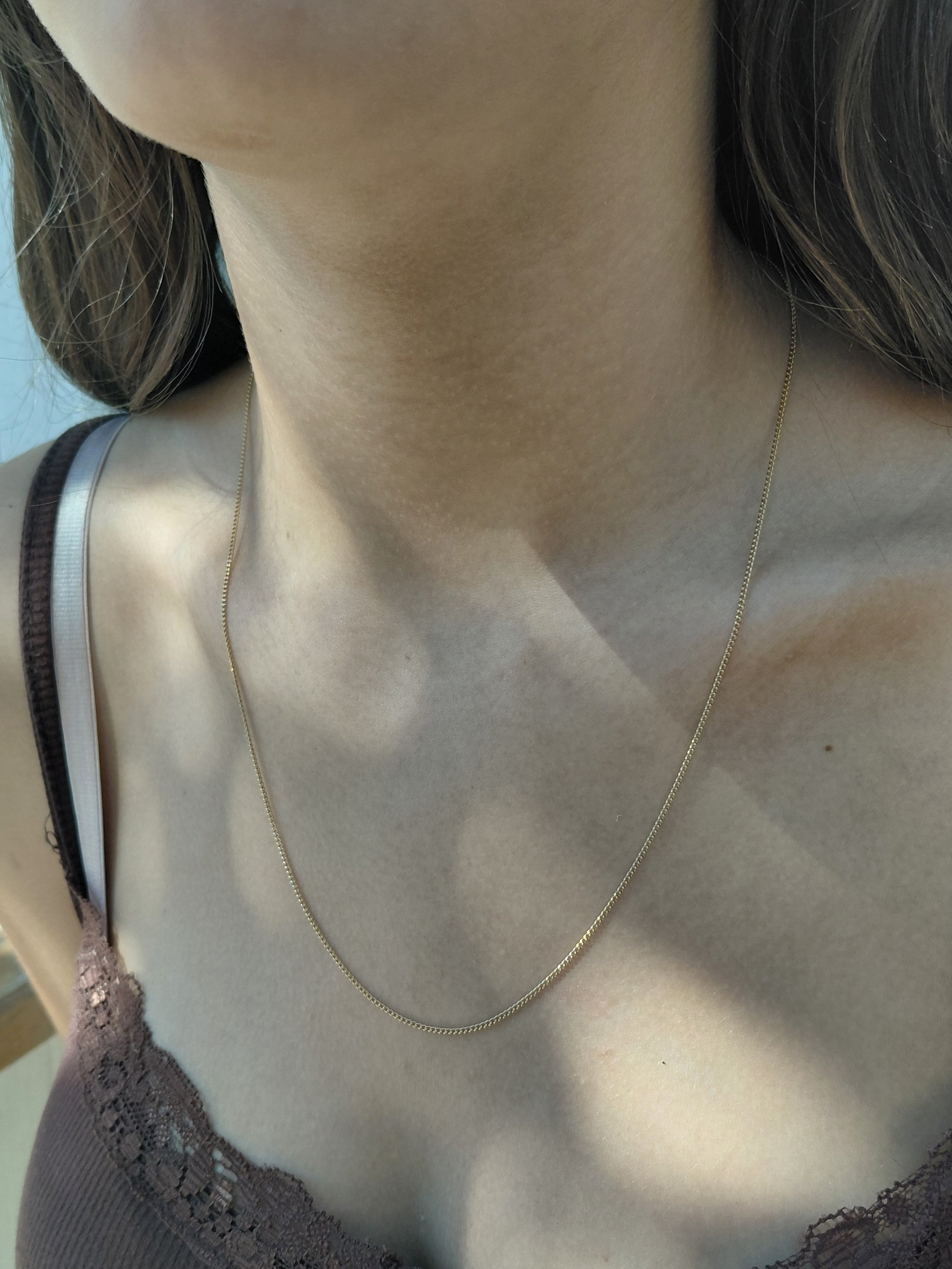 Rose gold chain with curb chain design