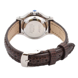 CARTIER "Santos" watch in yellow gold, stainless steel, and leather