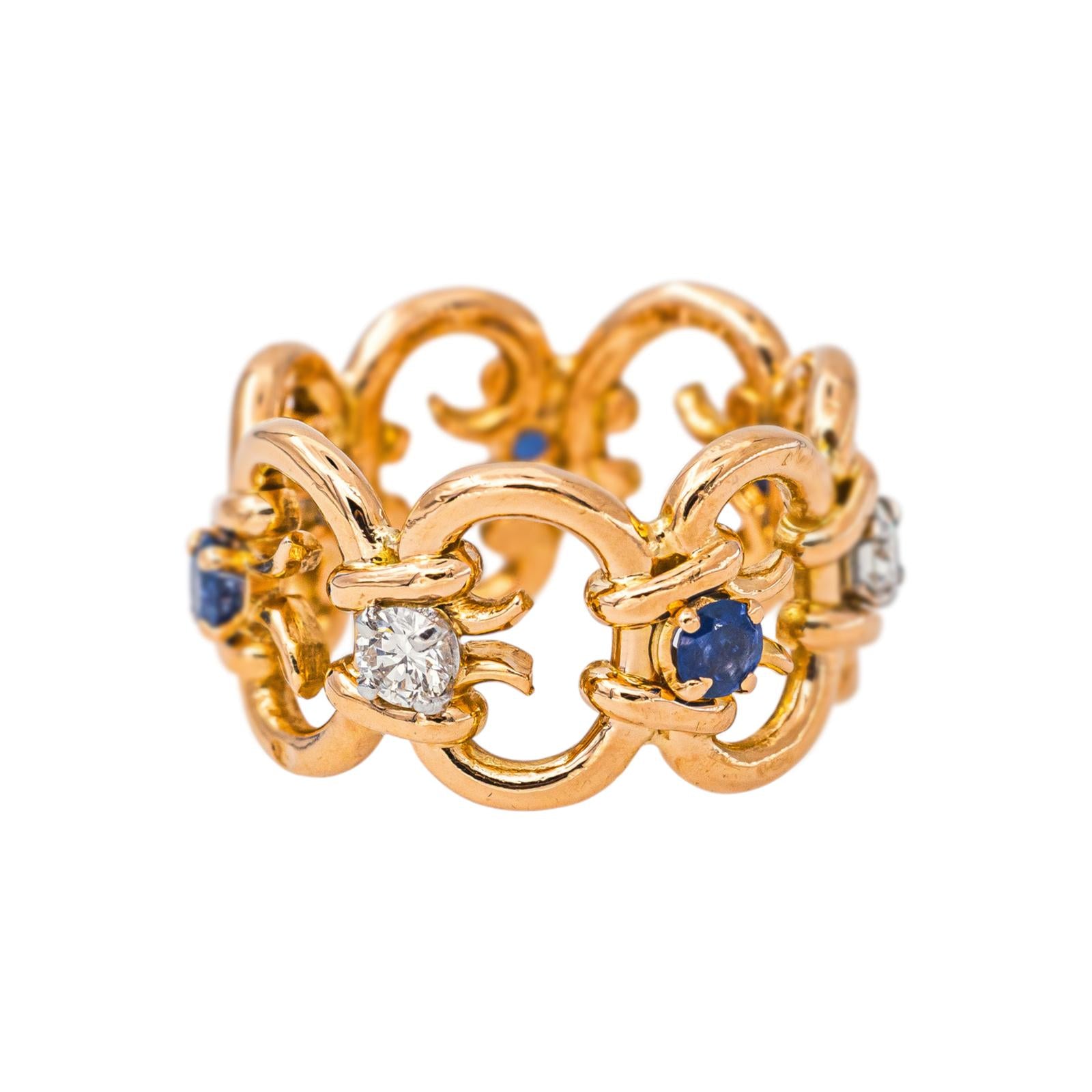 Bague Bandeau Or rose Diamant