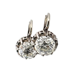 White Gold and Diamond Lever-back Earrings