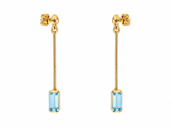 Yellow Gold Drop Earrings with Topaz
