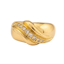 Yellow Gold Diamond Bangle Ring