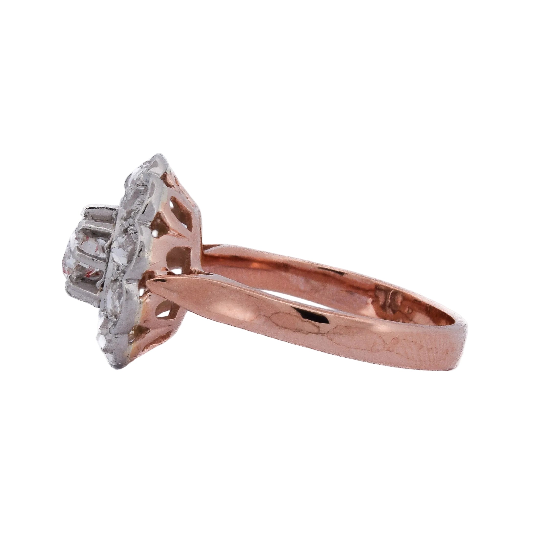 Marguerite Ring in Rose Gold, Platinum, and Diamonds
