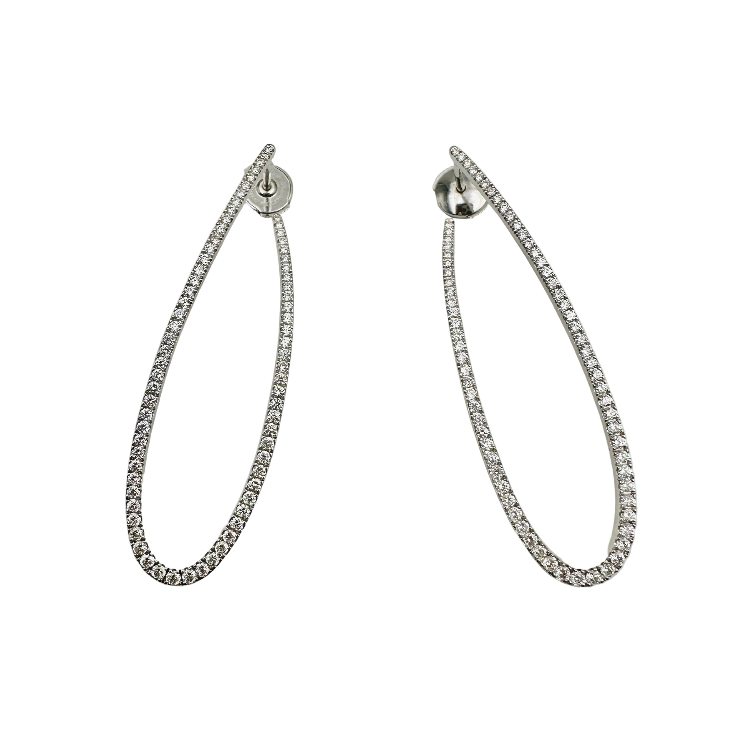 Boucles d'oreilles Créoles MESSIKA Gatsby en or blanc et diamants