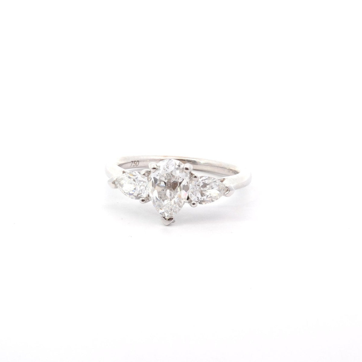 Bague diamant poire 1ct D/SI2 en or 18k