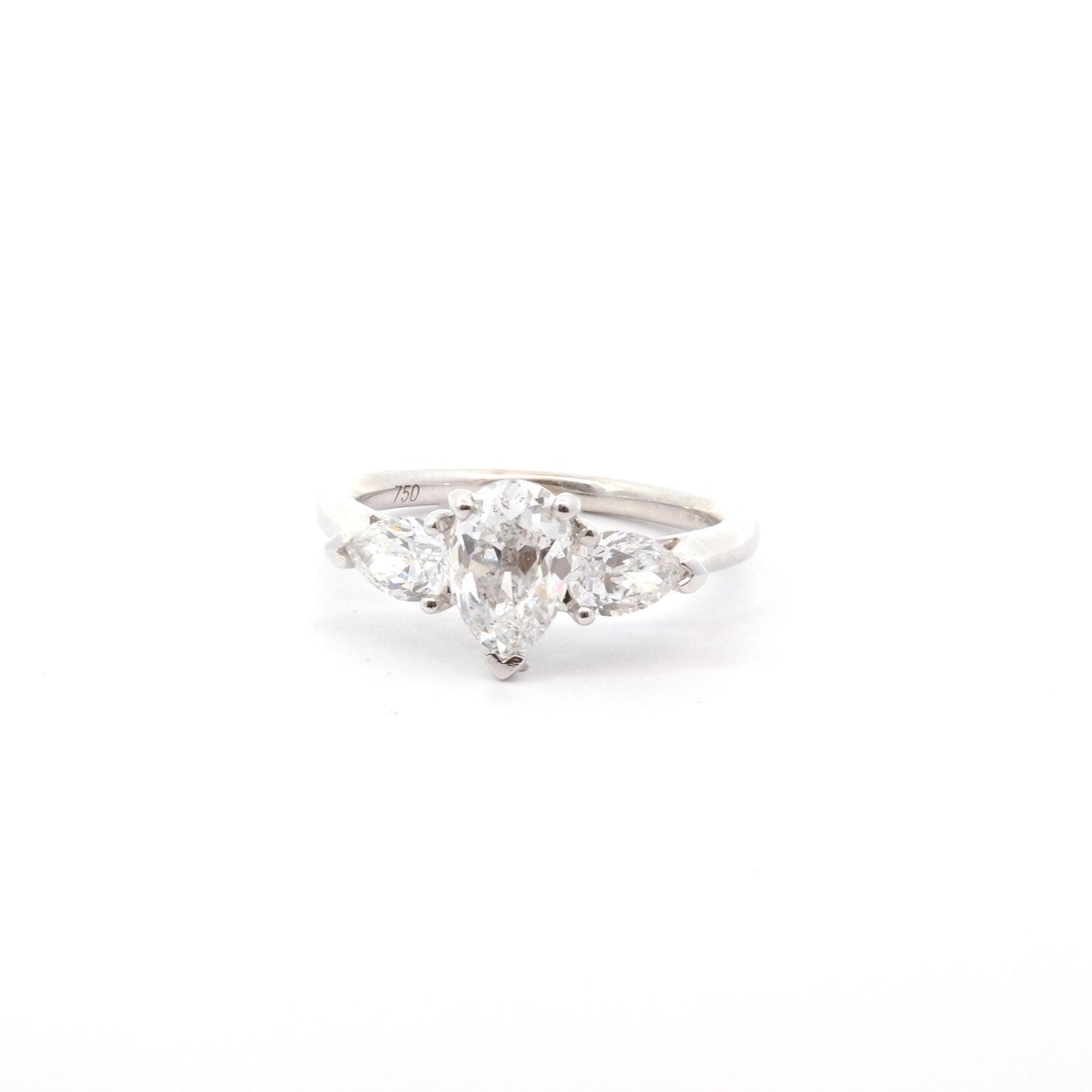 Bague diamant poire 1ct D/SI2 en or 18k
