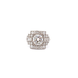 Bague art déco diamant H/VVS2 de 1,85cts