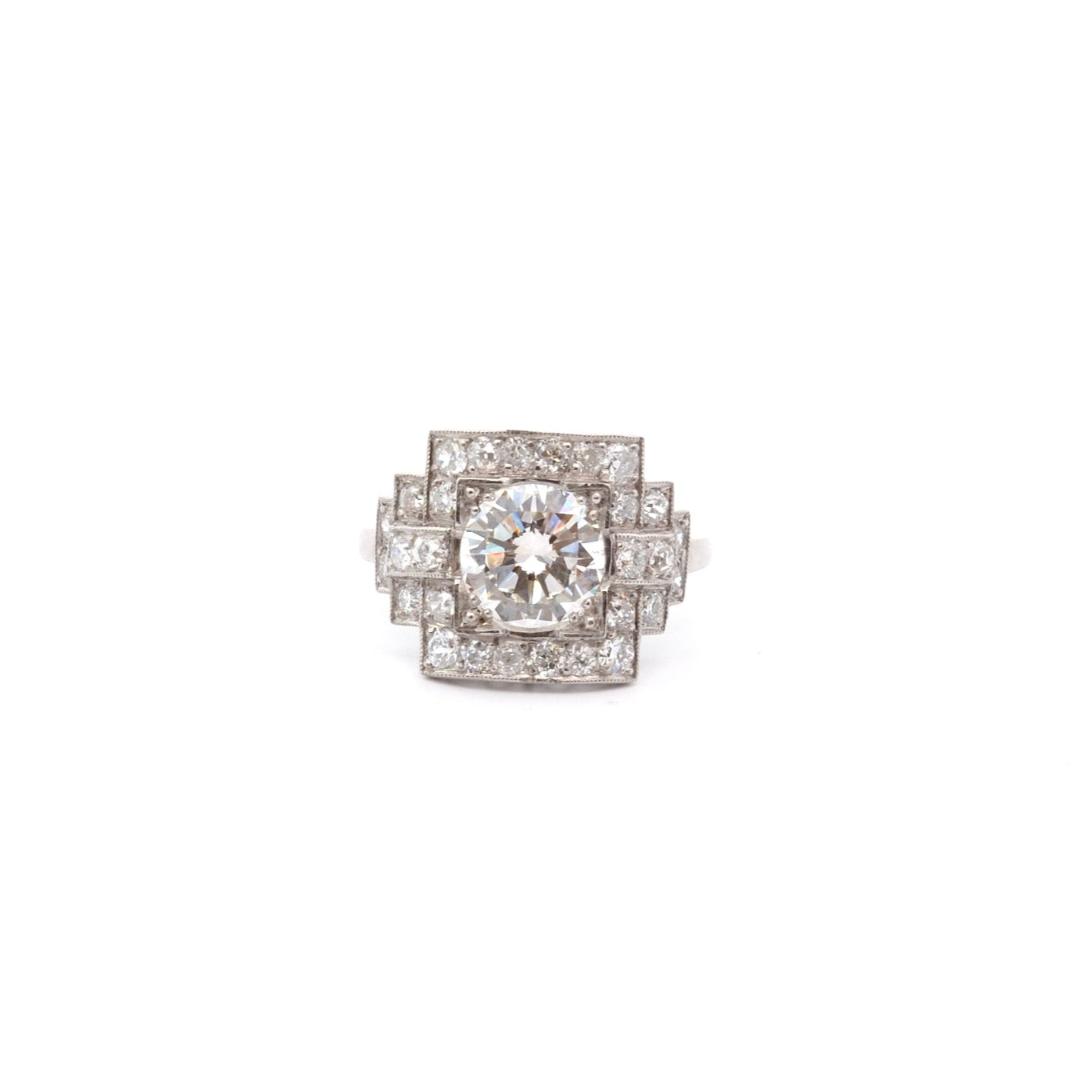Bague art déco diamant H/VVS2 de 1,85cts