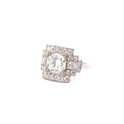Bague art déco diamant H/VVS2 de 1,85cts