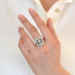 Bague art déco diamants et saphirs