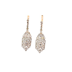 Boucles d'oreilles art déco diamants
