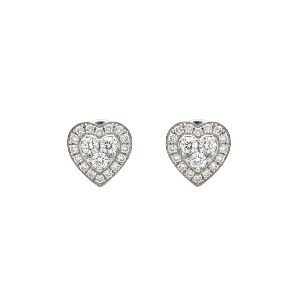 White gold and diamonds Earrings Puces