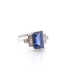 Bague saphir de 4,26cts et diamants