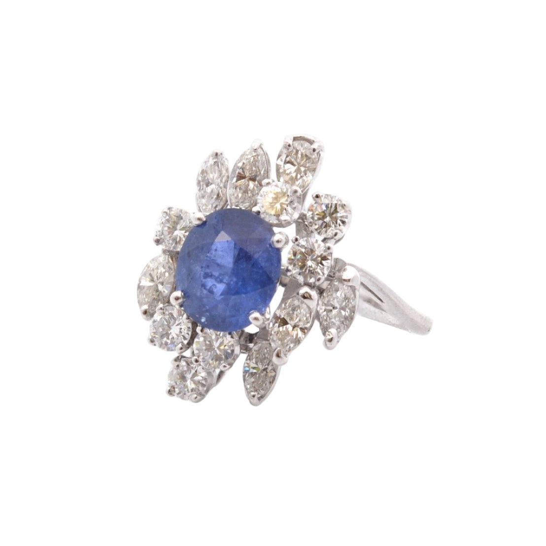 Bague saphir de 2,51cts et diamants