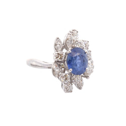 Bague saphir de 2,51cts et diamants
