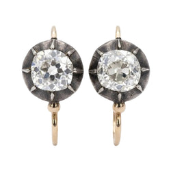 Yellow Gold and Diamond Lever-back Earrings