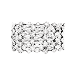 Bracelet souple, or blanc et diamants.