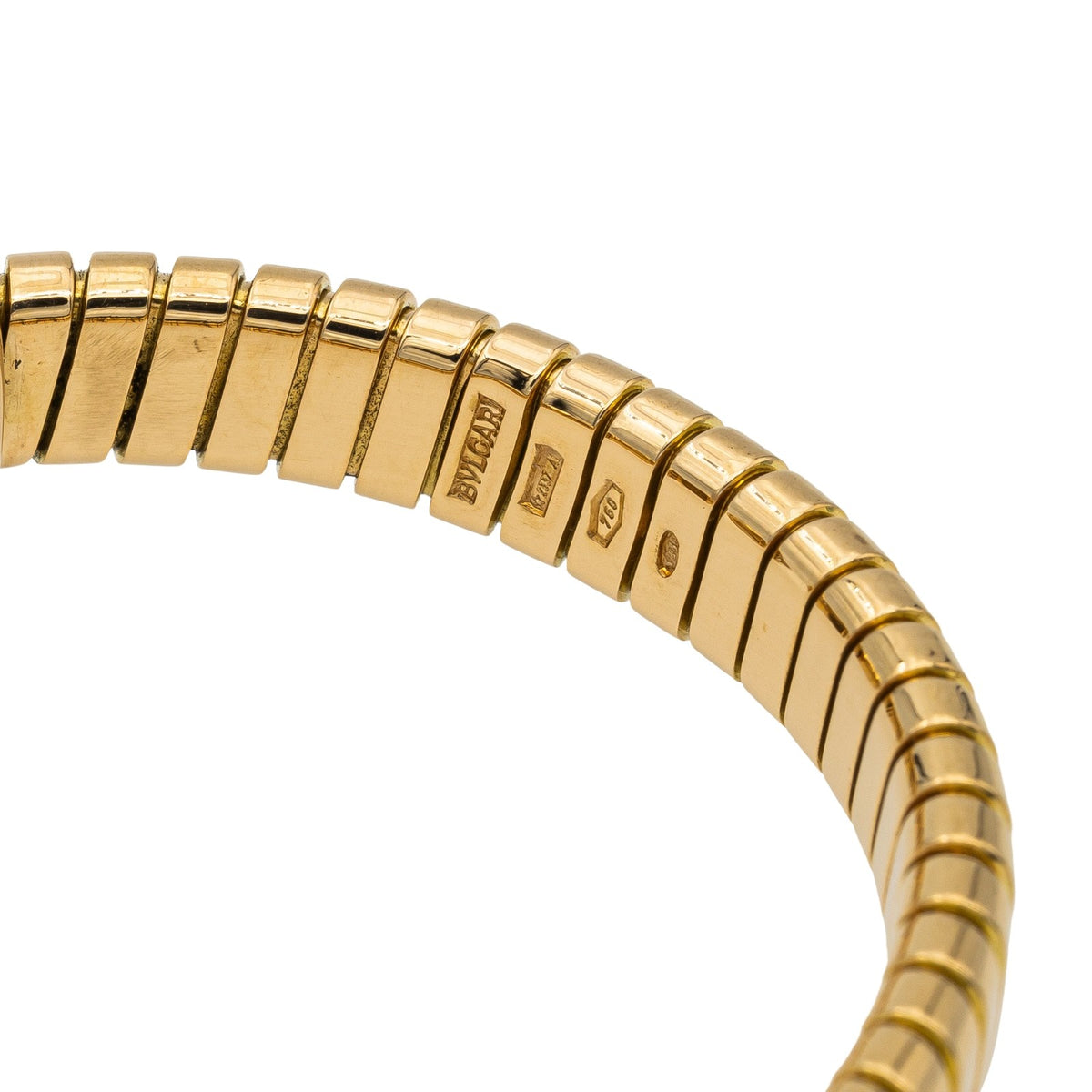 Bulgari Tubogas mesh bracelet, Yellow gold and Diamonds