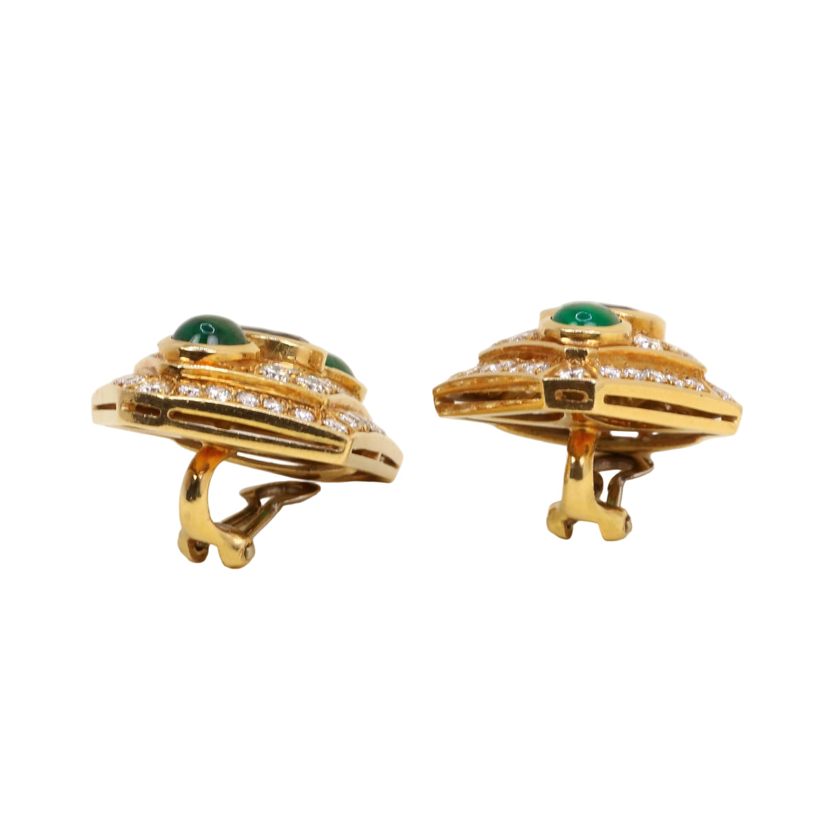 REPOSSI set in yellow gold, with pearls, sapphires, emeralds, and diamonds
