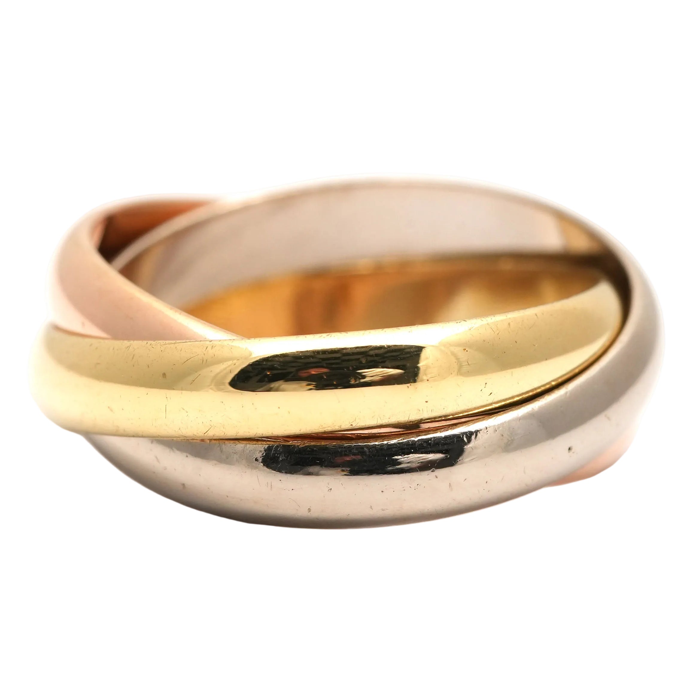 CARTIER "Trinity" Wedding band in white gold, yellow gold, and rose gold