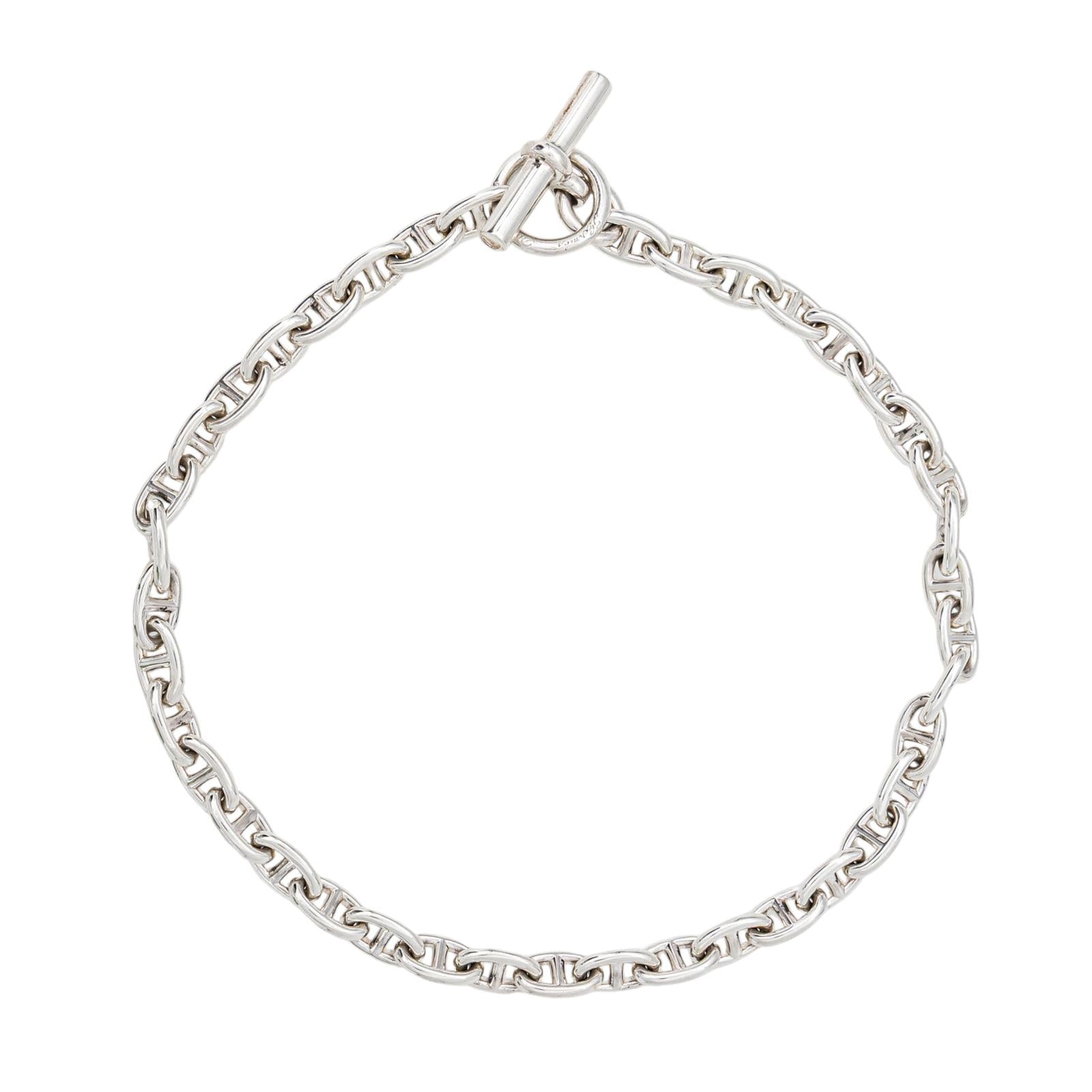 Hermès Pierre Lefèvre Anchor Chain Necklace, Silver