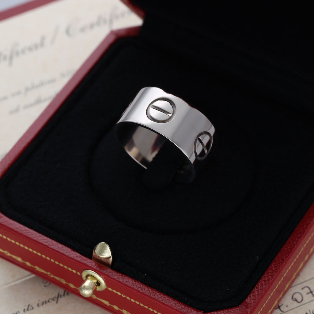 CARTIER "Love" White Gold Bangle Ring