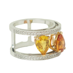 Toi & Moi Ring in White gold, Sapphires and Diamonds