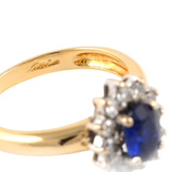 Marguerite Ring in Yellow Gold, Sapphire, and Zirconia