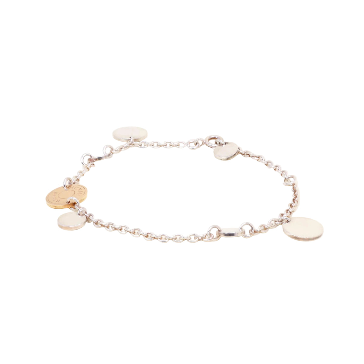 Bracelet HERMÈS Ex-Libris en or rose et argent