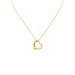 TIFFANY & CO X ELSA PERETTI "Open Heart" Pendant Necklace in yellow gold and rubies