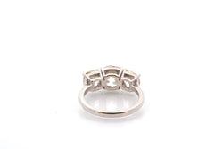 Bague vintage trilogie diamants en platine