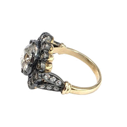 Entourage Ring in yellow gold, silver, and diamonds