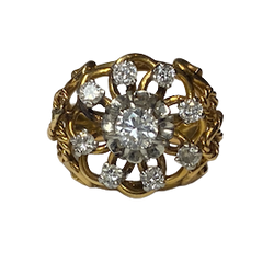 Yellow Gold and Diamond Dome Ring