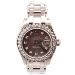 Montre Rolex Pearlmaster diamants en or 18k