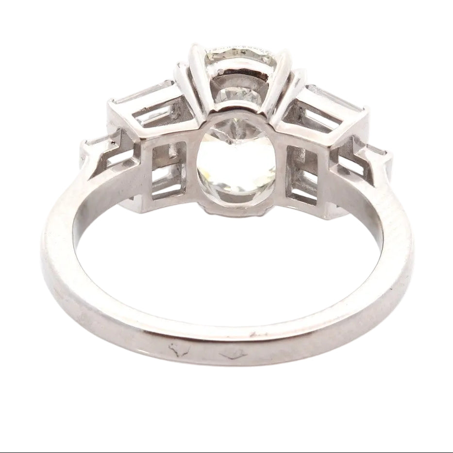 Ring diamond 2.03cts in paltinium