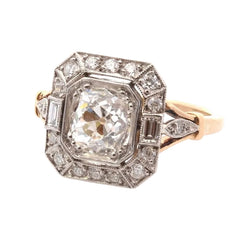 Ring diamond 1.54cts J/VS1 in gold and paltinium