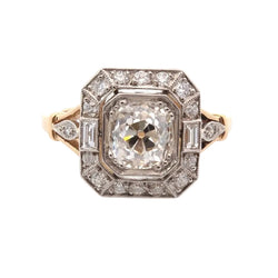 Ring diamond 1.54cts J/VS1 in gold and paltinium