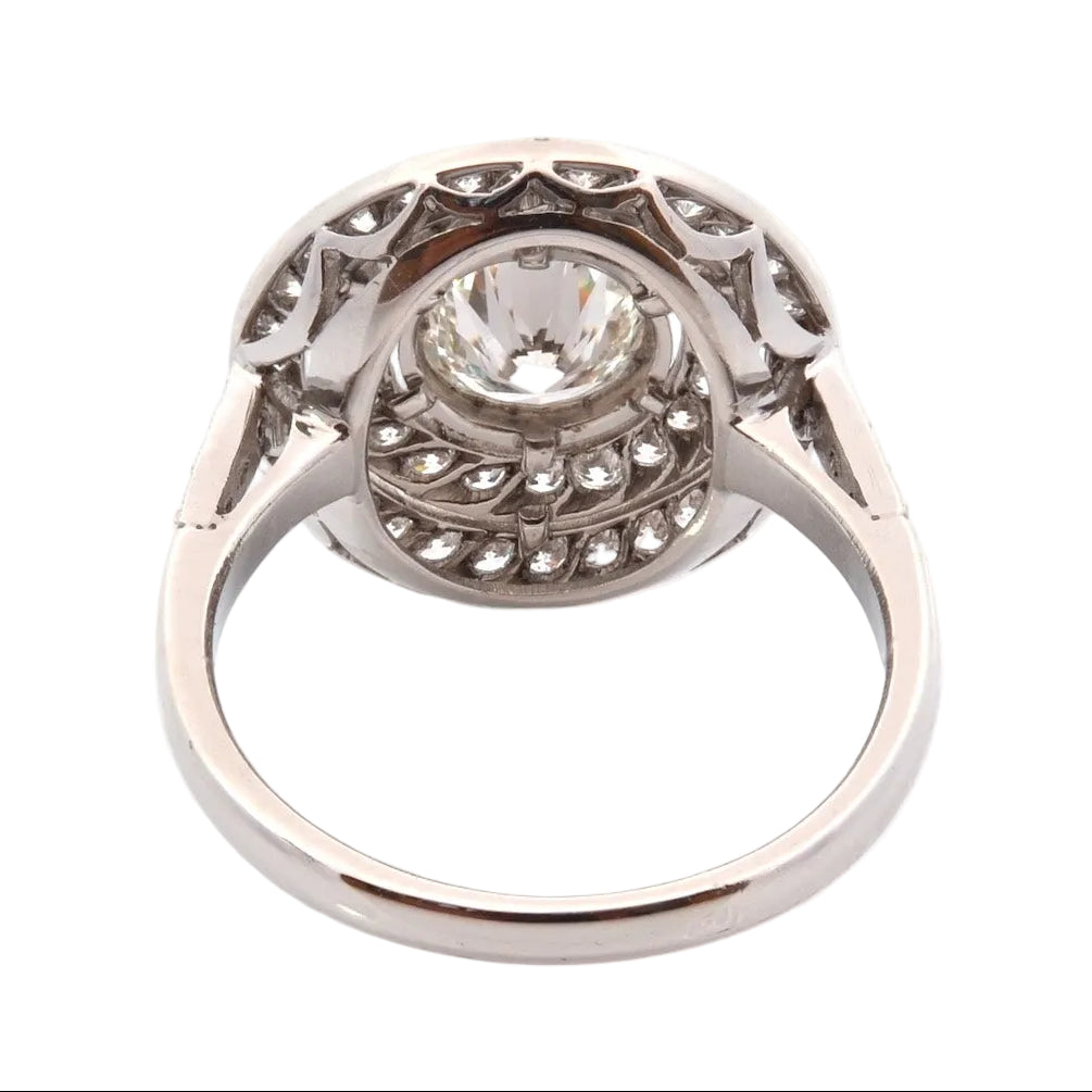 Bague art déco diamants en platine