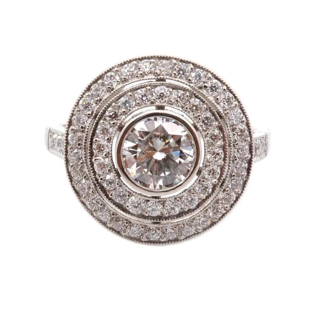 Bague art déco diamants en platine