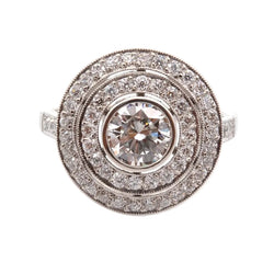 Bague art déco diamants en platine