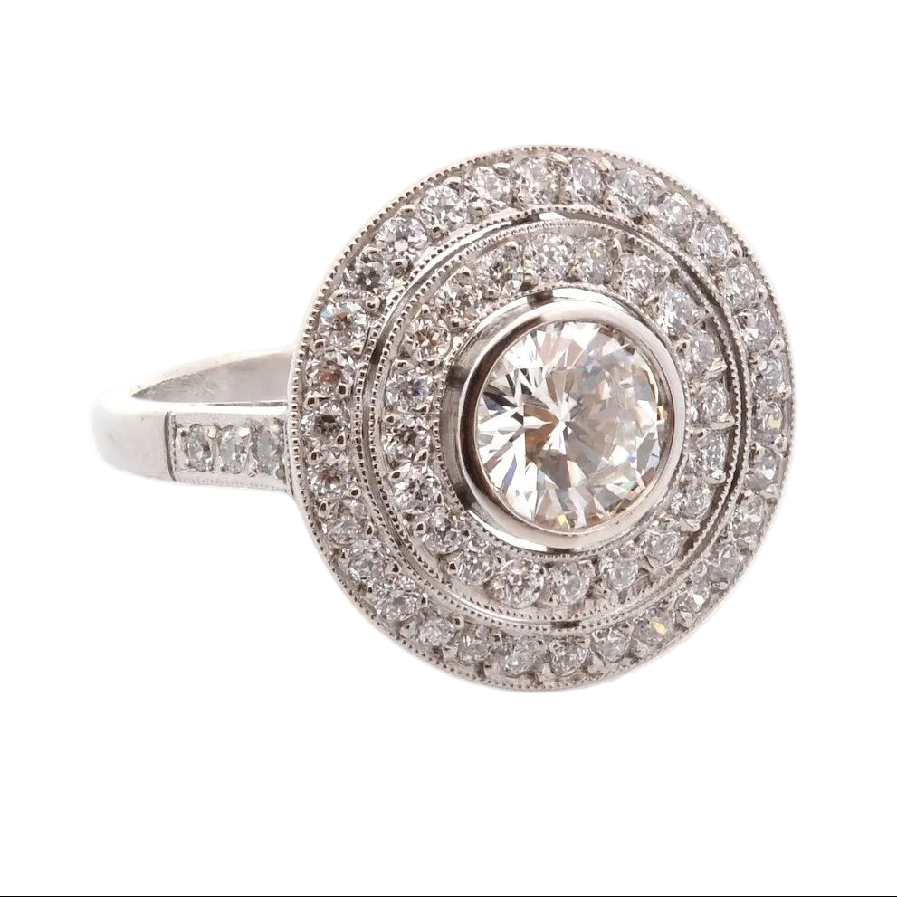 Bague art déco diamants en platine