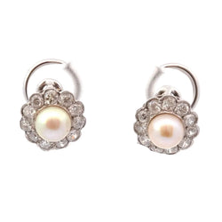Earrings vintage cultured pearls
